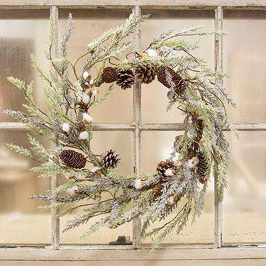 Mini Cotton & Pine Wreath, 22